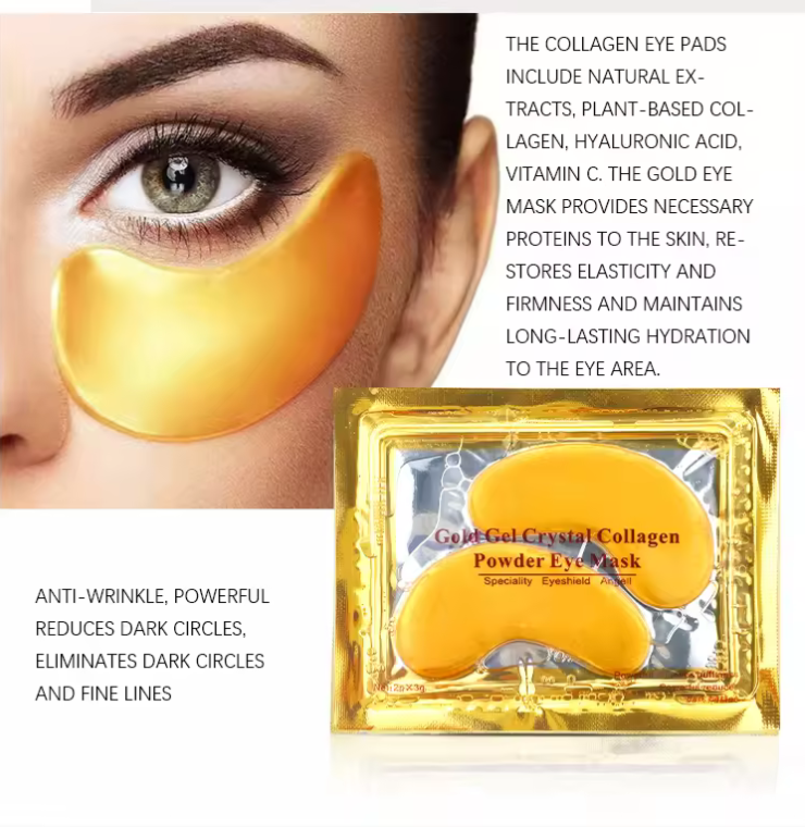 Patchs Yeux Hydrogel Collagène Or – Anti-Cernes &amp; Anti-Rides