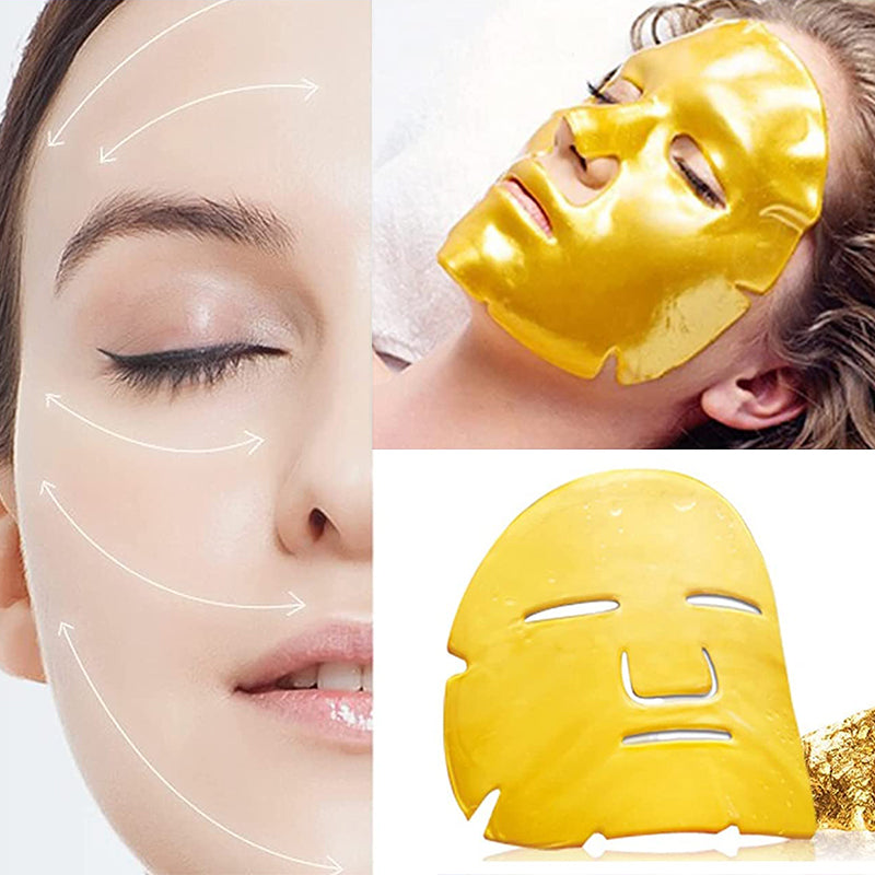 ✨ Masque Visage Hydrogel Or – Collagène &amp; Acide Hyaluronique