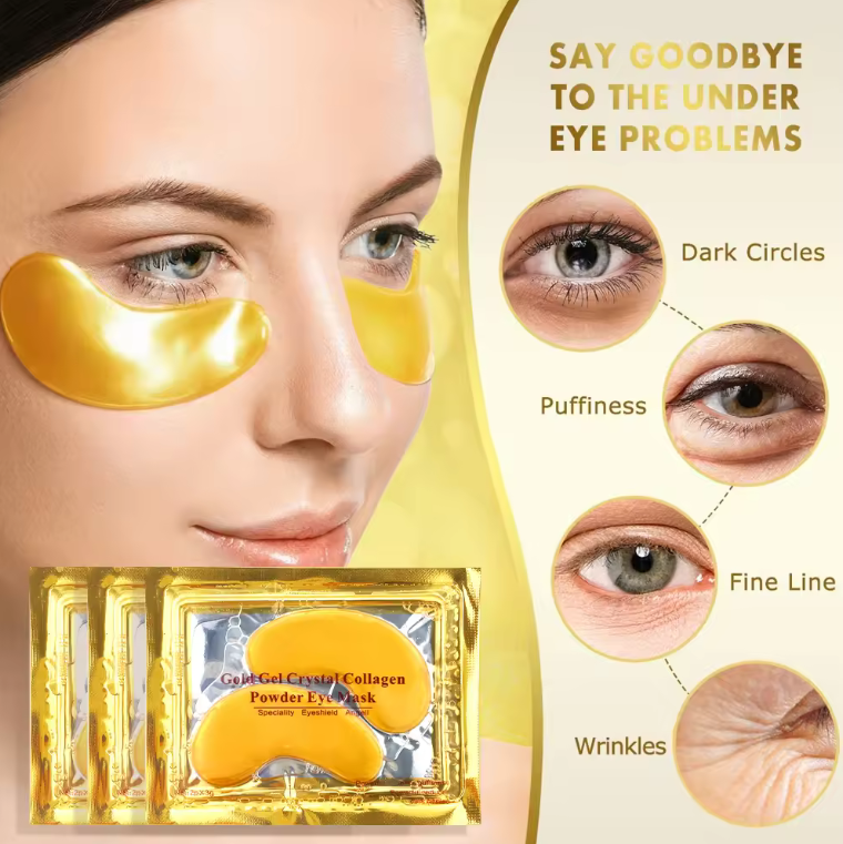 Patchs Yeux Hydrogel Collagène Or – Anti-Cernes &amp; Anti-Rides