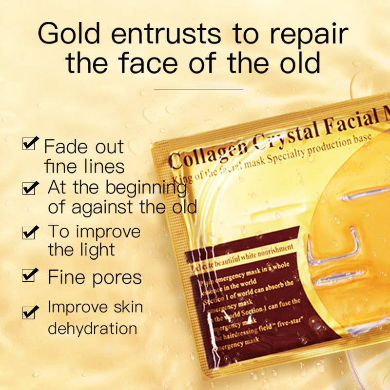 ✨ Masque Visage Hydrogel Or – Collagène &amp; Acide Hyaluronique