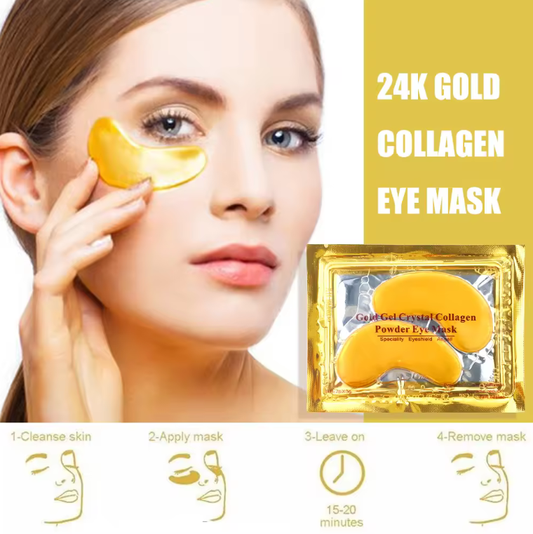 Patchs Yeux Hydrogel Collagène Or – Anti-Cernes &amp; Anti-Rides